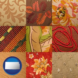 upholstery fabric swatches - with Kansas icon