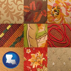 upholstery fabric swatches - with Louisiana icon
