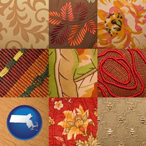 upholstery fabric swatches - with Massachusetts icon