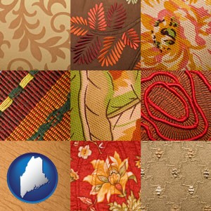 upholstery fabric swatches - with Maine icon