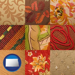 upholstery fabric swatches - with North Dakota icon