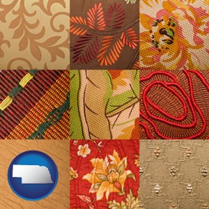 upholstery fabric swatches - with Nebraska icon