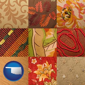 upholstery fabric swatches - with Oklahoma icon