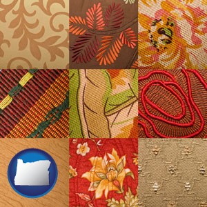 upholstery fabric swatches - with Oregon icon