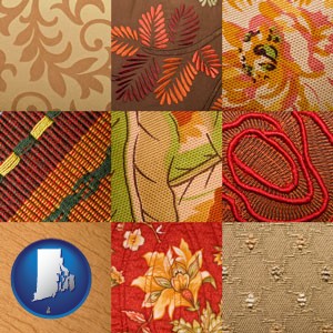 upholstery fabric swatches - with Rhode Island icon
