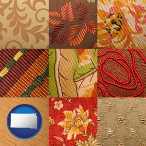 upholstery fabric swatches - with South Dakota icon