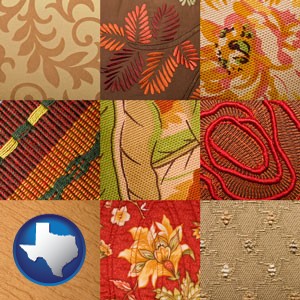 upholstery fabric swatches - with Texas icon