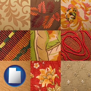 upholstery fabric swatches - with Utah icon