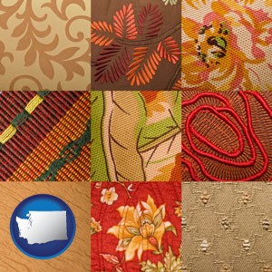 upholstery fabric swatches - with Washington icon