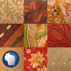 upholstery fabric swatches - with Wisconsin icon