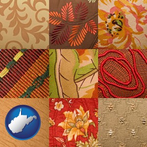 upholstery fabric swatches - with West Virginia icon
