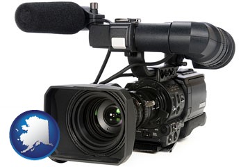 a professional-grade video camera - with Alaska icon