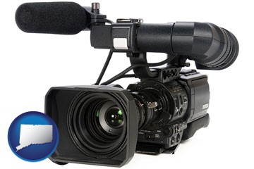 a professional-grade video camera - with Connecticut icon