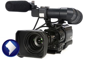 a professional-grade video camera - with Washington, DC icon