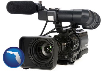 a professional-grade video camera - with Florida icon