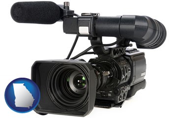 a professional-grade video camera - with Georgia icon