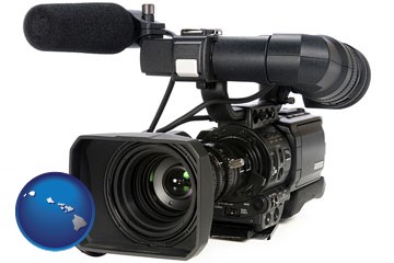 a professional-grade video camera - with Hawaii icon
