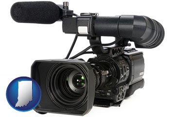 a professional-grade video camera - with Indiana icon