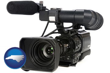 a professional-grade video camera - with North Carolina icon