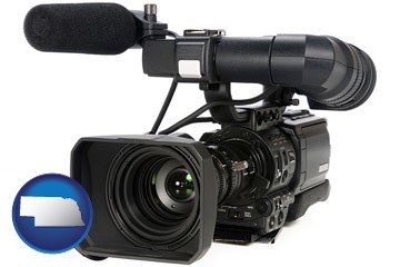 a professional-grade video camera - with Nebraska icon