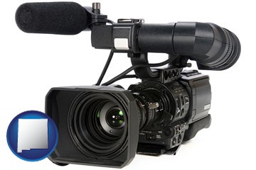 a professional-grade video camera - with New Mexico icon