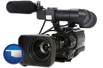a professional-grade video camera - with Oklahoma icon