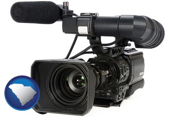 a professional-grade video camera - with South Carolina icon