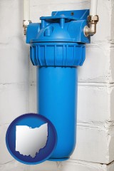 ohio map icon and a water treatment filter