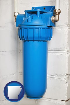 a water treatment filter - with Arkansas icon