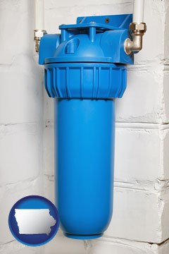 a water treatment filter - with Iowa icon
