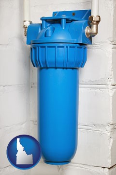 a water treatment filter - with Idaho icon