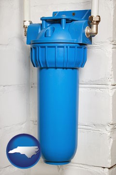 a water treatment filter - with North Carolina icon