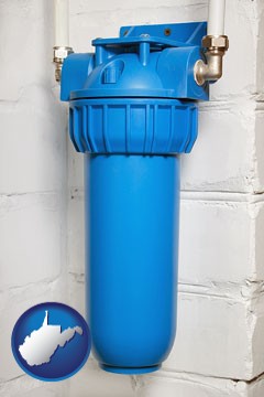a water treatment filter - with West Virginia icon