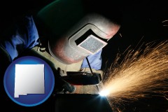 nm map icon and a welder using welding equipment