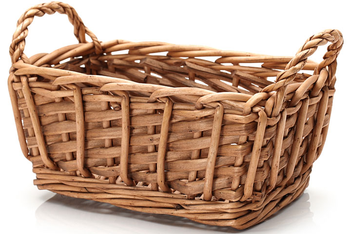 a wicker basket with two handles (large image)