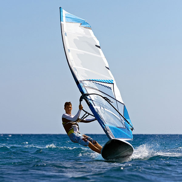 a windsurfer windsurfing (large image)