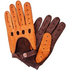 brown leather driving gloves