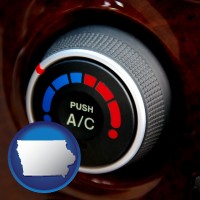 iowa map icon and an automobile air conditioner control knob