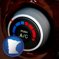 minnesota map icon and an automobile air conditioner control knob