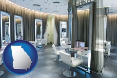georgia map icon and a beauty salon
