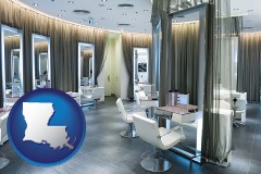 louisiana map icon and a beauty salon