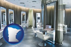 minnesota map icon and a beauty salon