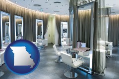 missouri map icon and a beauty salon