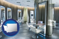 washington map icon and a beauty salon