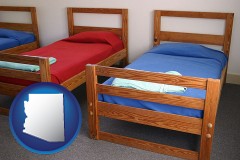arizona map icon and summer camp beds