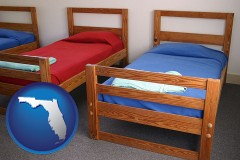 florida map icon and summer camp beds