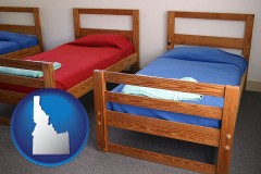 idaho map icon and summer camp beds