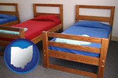 ohio map icon and summer camp beds