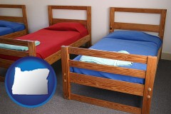 oregon map icon and summer camp beds