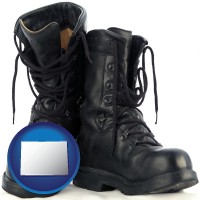 colorado map icon and black army boots